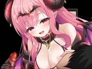 【○リサキュバスの館 #5】ロリ巨乳サキュバス・ルベラちゃんが、年上でM男なお兄さんをオッパイで誘惑♡ちゅぱちゅぱ授乳手コキで骨抜きに★二次元同人エロゲー