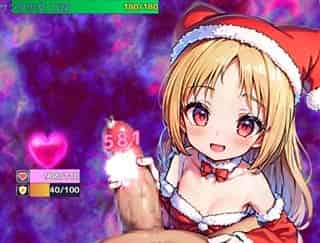 【夢魔と破魔の勇者 #7】VSサンタ少女♡年下のロリに弄ばれて、一方的に手コキで痴女責めされて、敗北射精させられてしまうロリコンのM男★二次元同人エロゲー