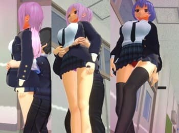 【M男いじめスクールライフ #1】エッチなJK達に大興奮のM男君！太腿コキでへこへこ腰振り！無様射精でHP0に♡二次元同人エロゲー×アニメーション＆フルボイス♪