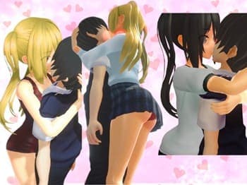 【M男いじめスクールライフ #5】ビッチなJK達が、貢ぎマゾからディープキスでお金を搾り尽くす♡ブルマ体操着＆スクール水着＆制服！多様なコスチューム★二次元エロゲー×アニメーション♪