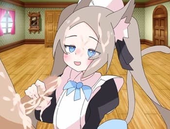 【○リマゾをプレイしていたら異世界転移していた件について #1】淫魔メイドのミーニャ♡異世界に迷い込んだロリコンのM男さんを手コキで痴女責め★ドット絵アニメーショ！二次元エロゲー